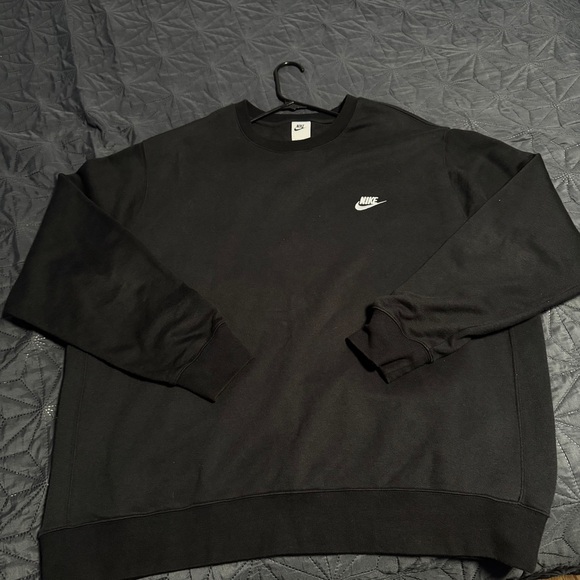 Nike Other - Nike Black Crewneck Sweatshirt with White Swoosh